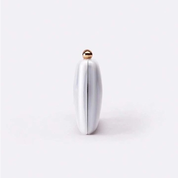 Elegant White Clutch with Gold Accents